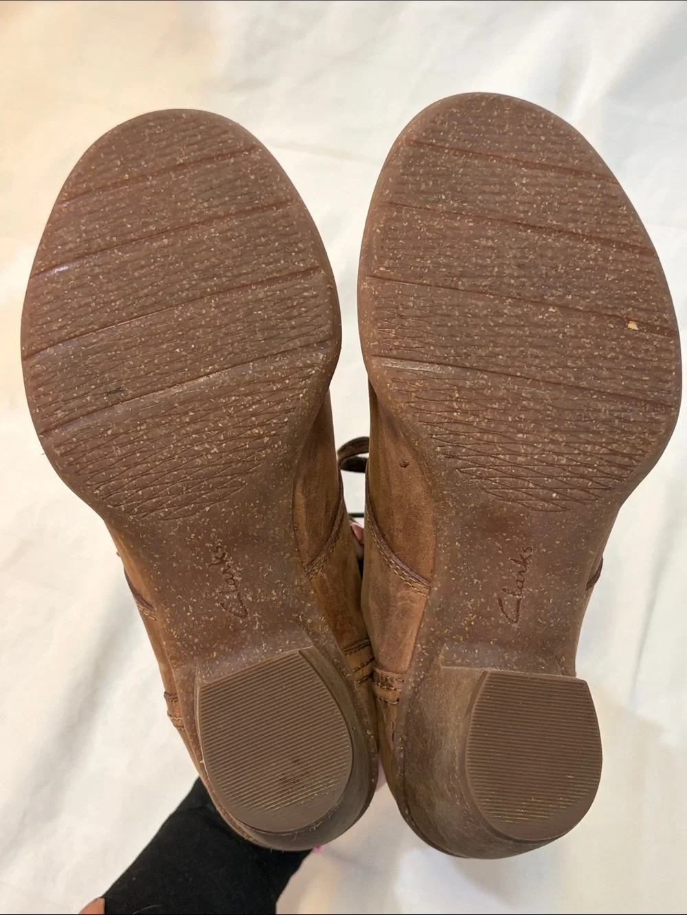 Clarks Brown Suede Lace-Up Ankle Booties